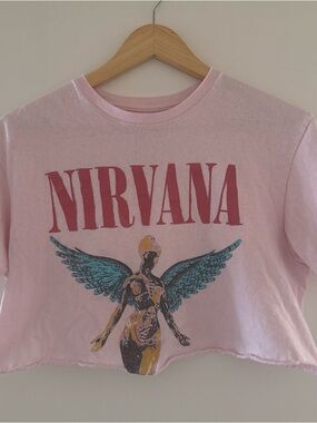 NIRVANA Peach-Pink Smiley Logo Tee